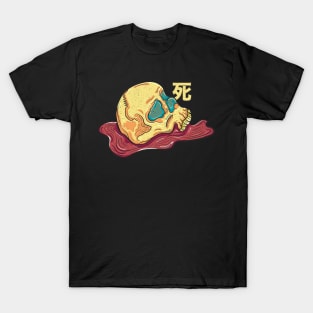 Death skull head with Japan style T-Shirt